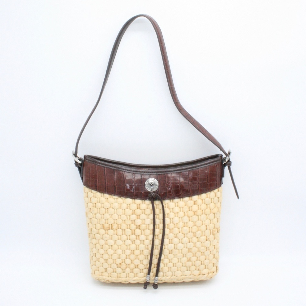 Elka Woven Straw and Leather Bag